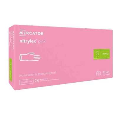 100st Handskar Nitril - Storlek: Small - Rosa